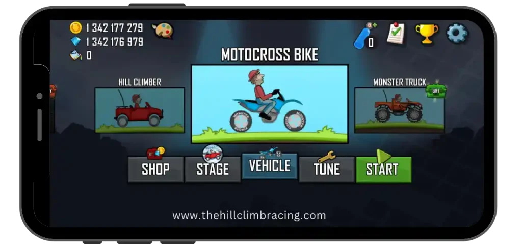 image showing all vehicles unlocked in hcr thehillclimbracing.com